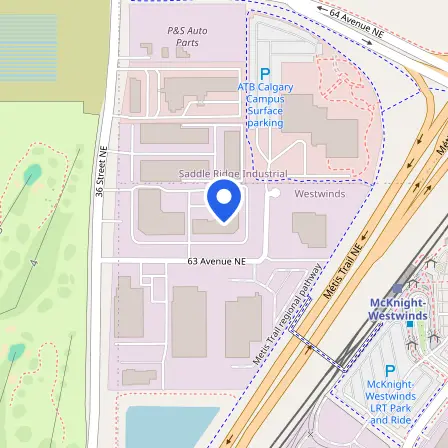 Map showing the location of IDP IELTS Test Venue - Learn & Talk in Calgary