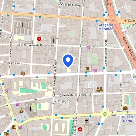 Map showing the location of British Council Exams in Madrid
