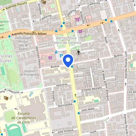 Map showing the location of British Council in Providencia