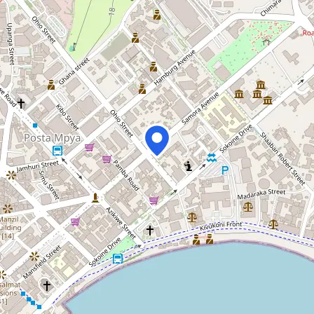 Map showing the location of British Council in Dar es Salaam