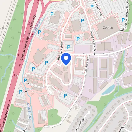 Map showing the location of PSI Testing Center in Charlotte