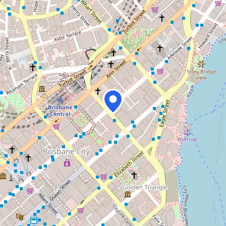 Map showing the location of IELTS Brisbane in Brisbane