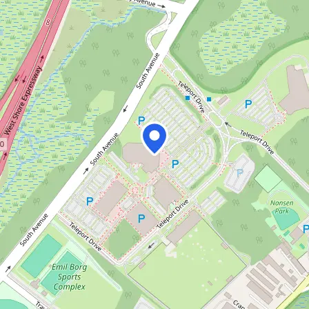 Map showing the location of Pearson Professional Center - Staten Island in Staten Island