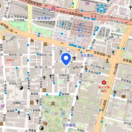 Map showing the location of Mei Jia Education Computer Test Center in Taipei