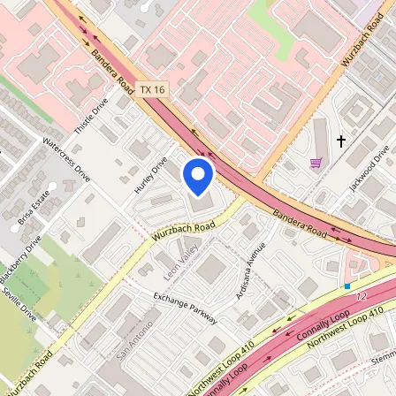 Map showing the location of Pearson Professional Center in San Antonio