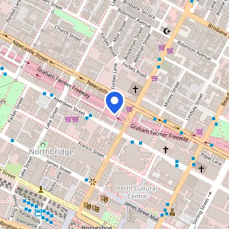 Map showing the location of Navitas English Test Centre Perth in Perth