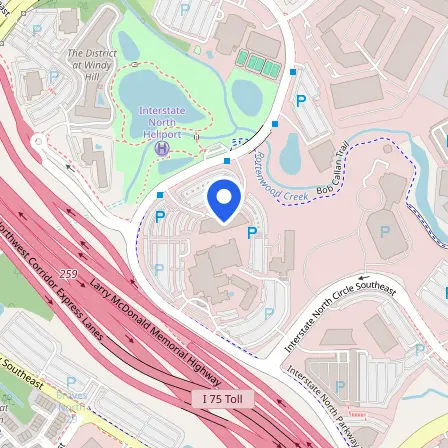 Map showing the location of Pearson Professional Center in Marietta