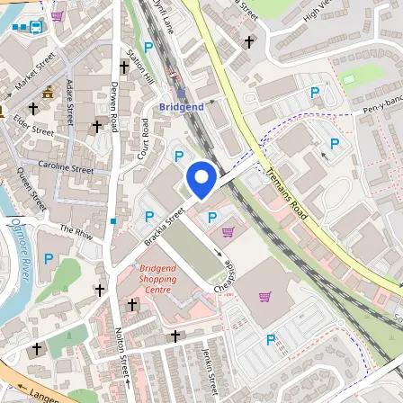 Map showing the location of Pearson Professional Centres - UK Bridgend in Bridgend