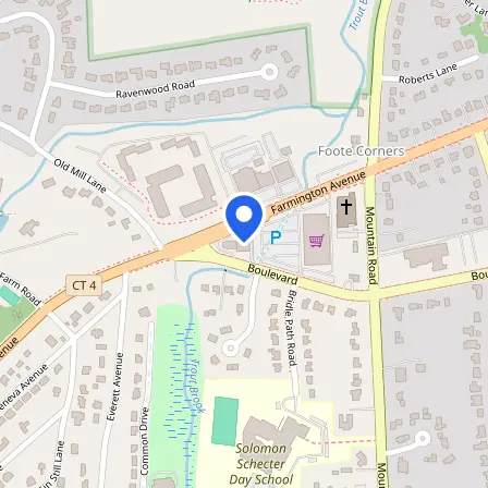 Map showing the location of Psi Services in West Hartford