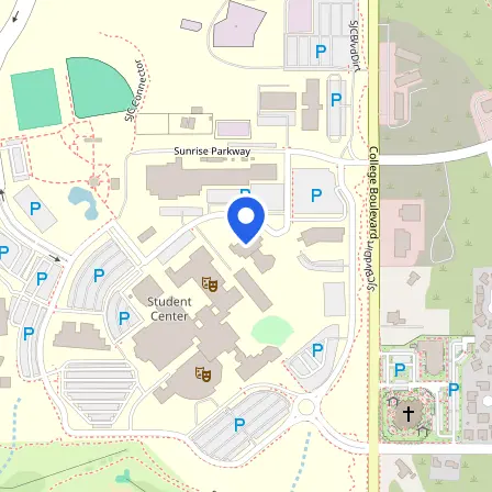 Map showing the location of San Juan College Testing Center in Farmington