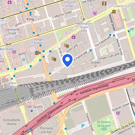 Map showing the location of Kaplan Toronto IELTS Test Venue in Toronto