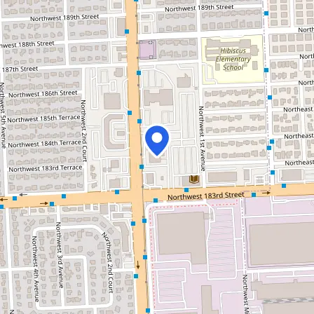 Map showing the location of PSI Examination Services in Miami Gardens