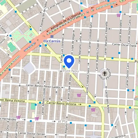 Map showing the location of English World Center in Elche