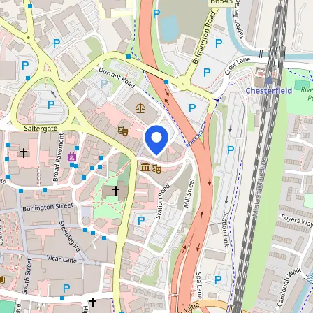 Map showing the location of Pearson Professional Centre in Chesterfield