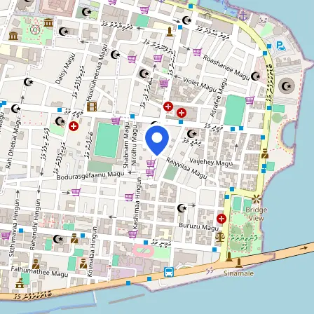 Map showing the location of Pearson VUE, Male (Maxcom Training Center) in Malé