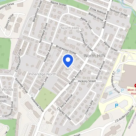 Map showing the location of Prometric Test Center in Morgantown