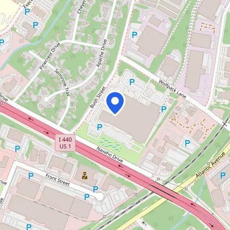 Map showing the location of Wake Technical Community College Beltline Education Center in Raleigh