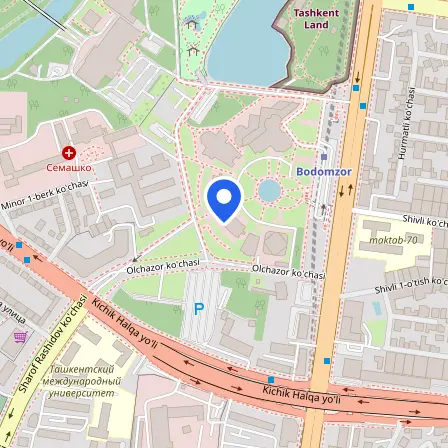 Map showing the location of British Council in Tashkent