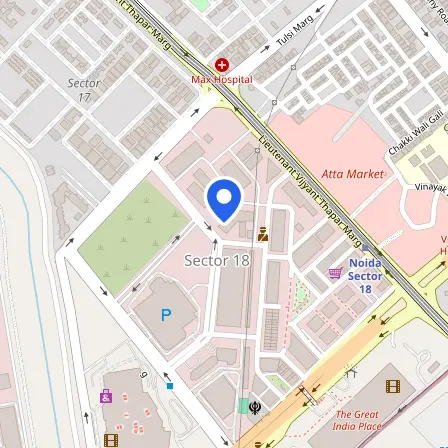 Map showing the location of IELTS Test Centre Noida in Noida