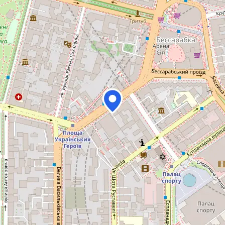 Map showing the location of Pearson VUE Authorised Test Center in Kyiv