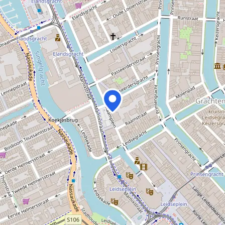 Map showing the location of The British Council in Amsterdam