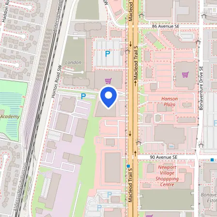 Map showing the location of Prometric Test Centre in Calgary