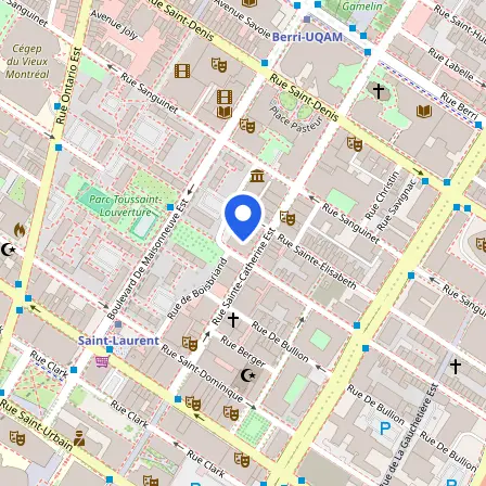 Map showing the location of CECL-UQAM in Montreal