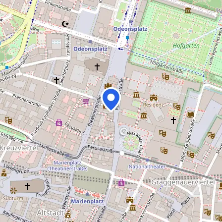 Map showing the location of Prometric Test Center in Munich