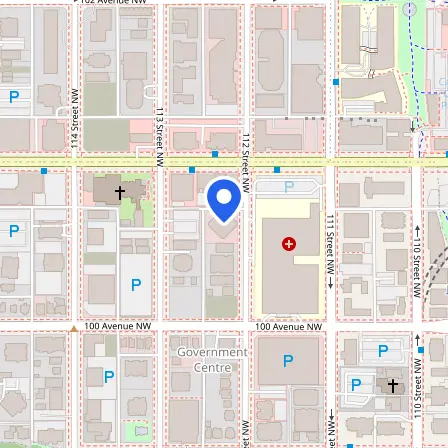 Map showing the location of IDP IELTS Test Venue - Edmonton in Edmonton