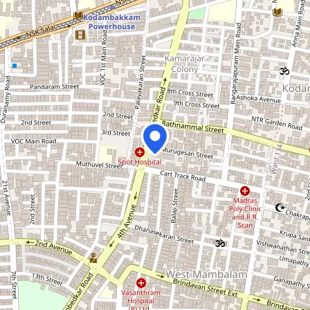 Map showing the location of Centennial Square, Prometric Testing Pvt. Ltd. in Chennai