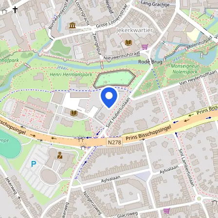 Map showing the location of IP Campus Maastricht in Maastricht