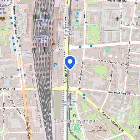Map showing the location of Global Knowledge in Lyon