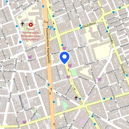 Map showing the location of Infolab in Thessaloniki