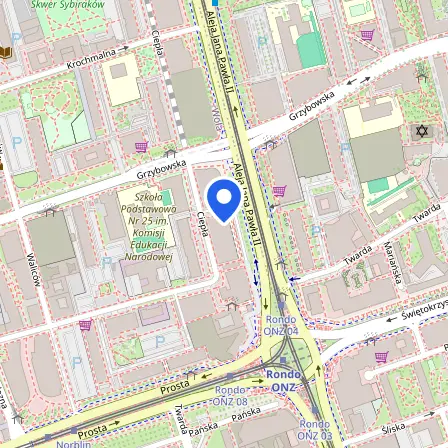 Map showing the location of SOFTRONIC Sp Z.o.o in Warsaw