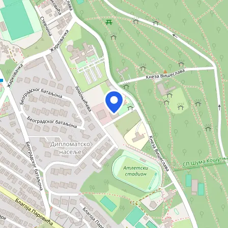 Map showing the location of E-Smart Systems in Belgrade