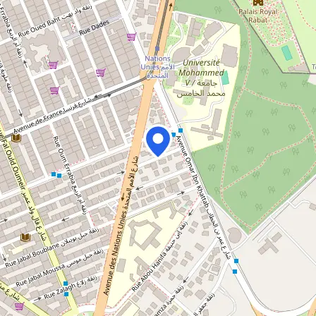 Map showing the location of AMIDEAST Morocco in Rabat