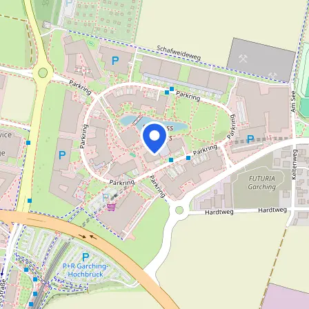 Map showing the location of Fast Lane Institute for Knowledge Transfer GmbH in Garching