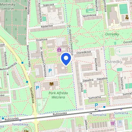 Map showing the location of GOPAS SR, a.s. in Bratislava