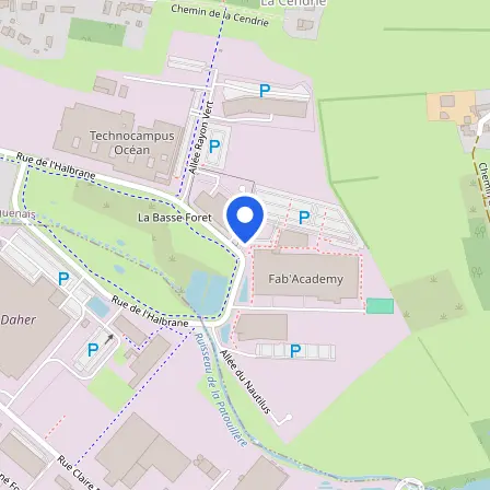 Map showing the location of Pole Formation Pays de la Loire UIMM in Bouguenais